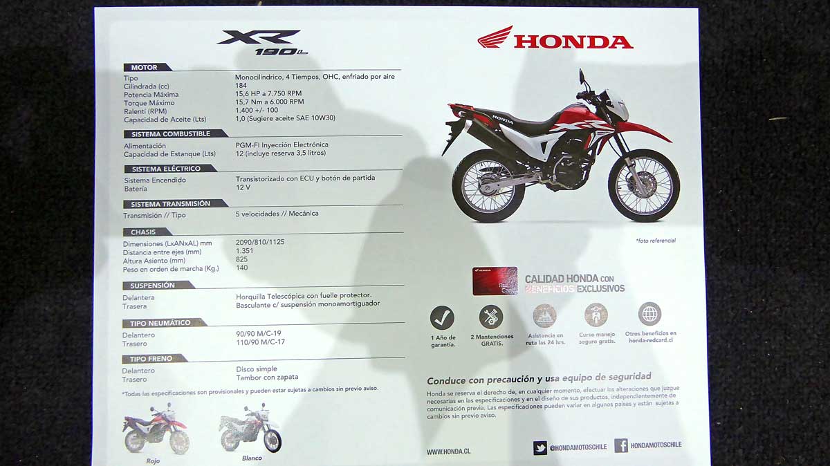 24a Datenblatt Honda XR 190L 